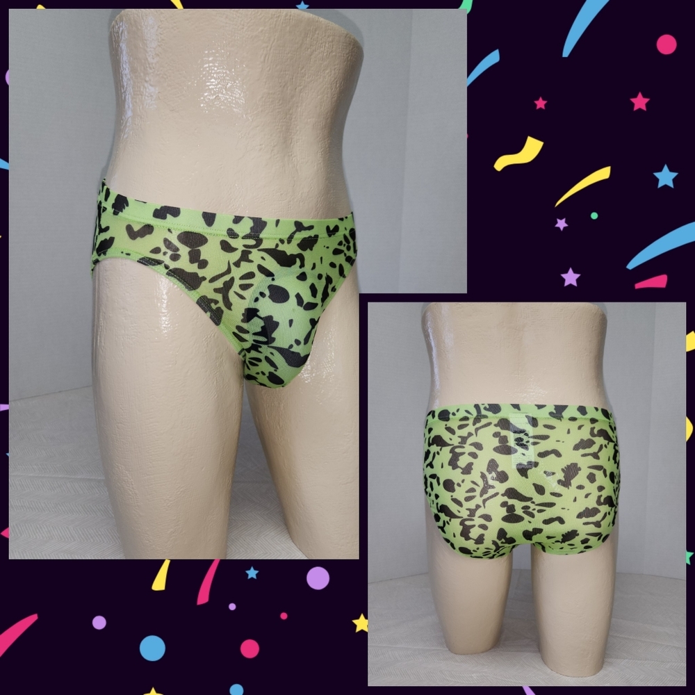 New Mens or Boys LEOPARD PRINT Sexy Briefs Underwear Undies Sz. Large